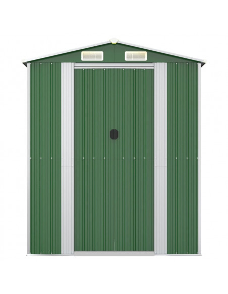 Capanno da Giardino Verde 192x108x223 cm in Acciaio Zincato