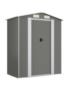 Capanno da Giardino Grigio Chiaro 192x108x223cm Acciaio Zincato 2