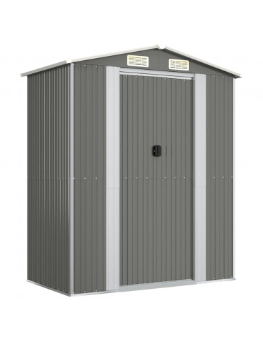 Capanno da Giardino Grigio Chiaro 192x108x223cm Acciaio Zincato