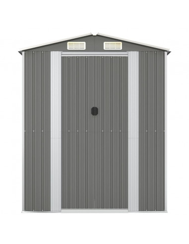 Capanno da Giardino Grigio Chiaro 192x108x223cm Acciaio Zincato