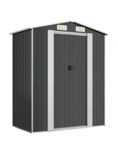 Capanno da Giardino Antracite 192x108x223 cm in Acciaio Zincato
