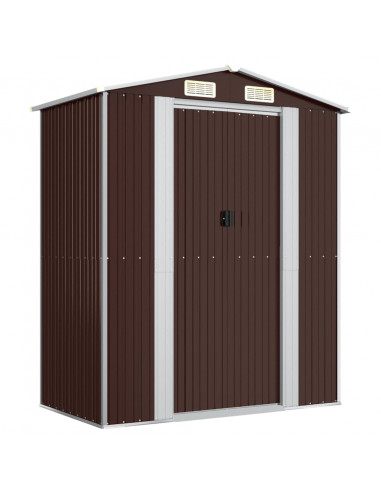 Capanno da Giardino Marrone Scuro 192x108x223cm Acciaio Zincato