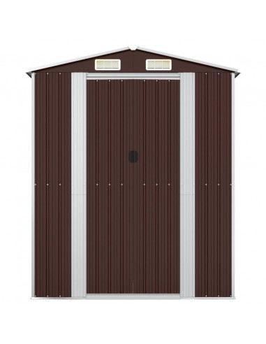 Capanno da Giardino Marrone Scuro 192x108x223cm Acciaio Zincato