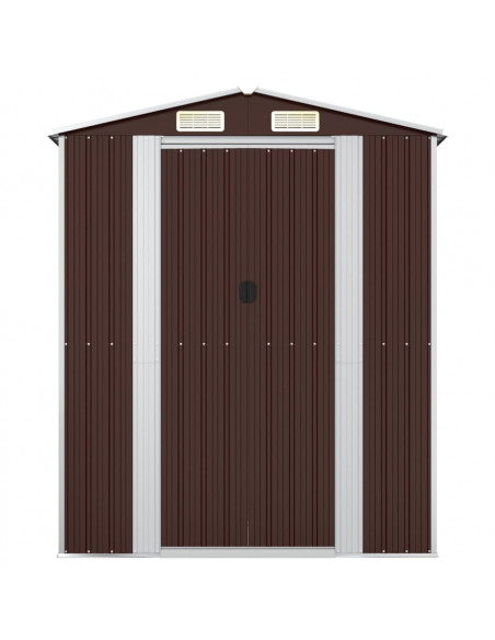 Capanno da Giardino Marrone Scuro 192x108x223cm Acciaio Zincato