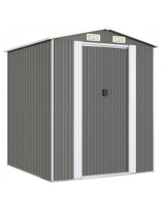 Capanno da Giardino Grigio Chiaro 192x191x223cm Acciaio Zincato 2