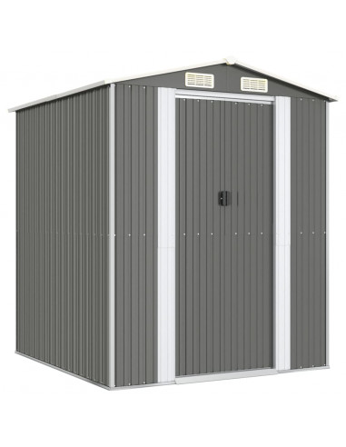 Capanno da Giardino Grigio Chiaro 192x191x223cm Acciaio Zincato