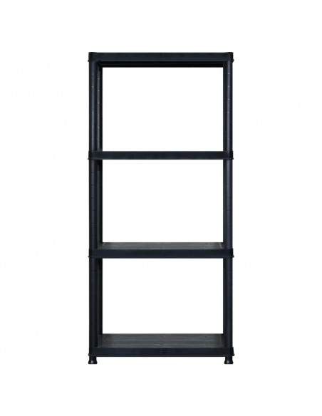 Scaffale a 4 Ripiani Nero 183x30,5x130 cm in Plastica