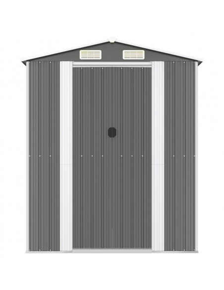 Capanno da Giardino Grigio Chiaro 192x191x223cm Acciaio Zincato