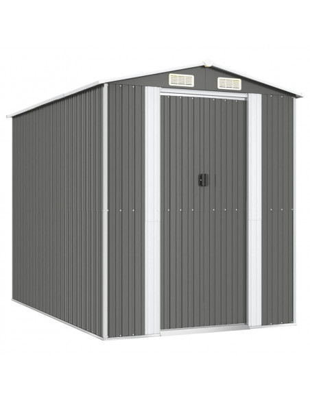 Capanno da Giardino Grigio Chiaro 192x274x223cm Acciaio Zincato