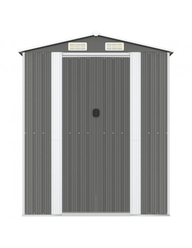 Capanno da Giardino Grigio Chiaro 192x274x223cm Acciaio Zincato