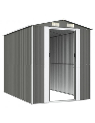 Capanno da Giardino Grigio Chiaro 192x274x223cm Acciaio Zincato