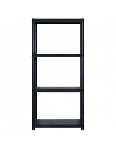 Scaffale a 4 Ripiani Nero 244x30,5x130 cm in Plastica