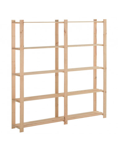 Scaffale a 5 Livelli 170x28,5x170 cm in Legno Massello di Pino