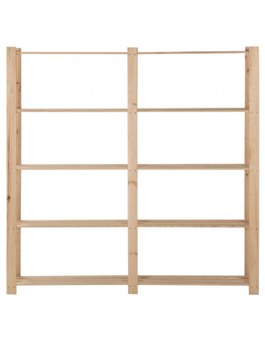 Scaffale a 5 Livelli 170x28,5x170 cm in Legno Massello di Pino