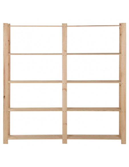 Scaffale a 5 Livelli 170x28,5x170 cm in Legno Massello di Pino