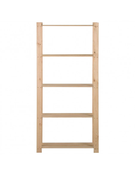 Scaffale a 5 Livelli 80x28,5x170 cm in Legno Massello di Pino