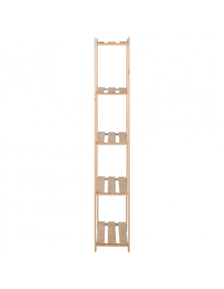 Scaffale a 5 Livelli 80x28,5x170 cm in Legno Massello di Pino