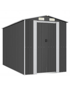 Capanno da Giardino Antracite 192x357x223 cm in Acciaio Zincato 2