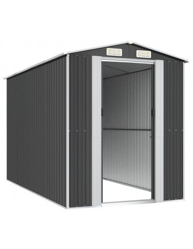 Capanno da Giardino Antracite 192x357x223 cm in Acciaio Zincato