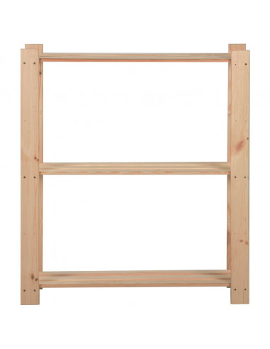 Scaffale a 3 Livelli 80x28,5x90 cm in Legno Massello di Pino