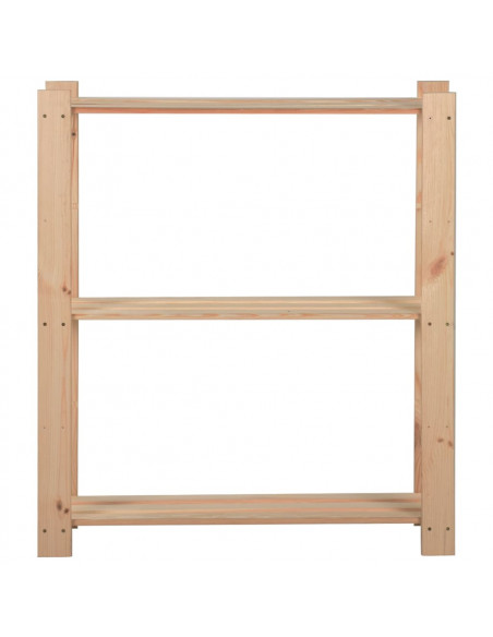 Scaffale a 3 Livelli 80x28,5x90 cm in Legno Massello di Pino