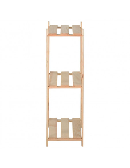 Scaffale a 3 Livelli 80x28,5x90 cm in Legno Massello di Pino