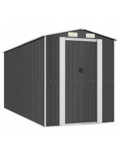Capanno da Giardino Antracite 192x440x223 cm in Acciaio Zincato 2