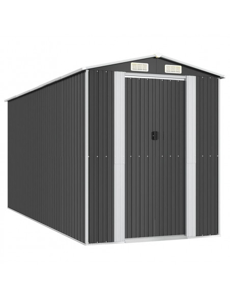 Capanno da Giardino Antracite 192x440x223 cm in Acciaio Zincato