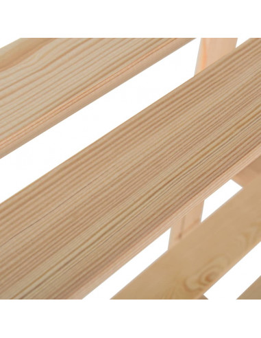 Scaffale a 3 Livelli 80x28,5x90 cm in Legno Massello di Pino