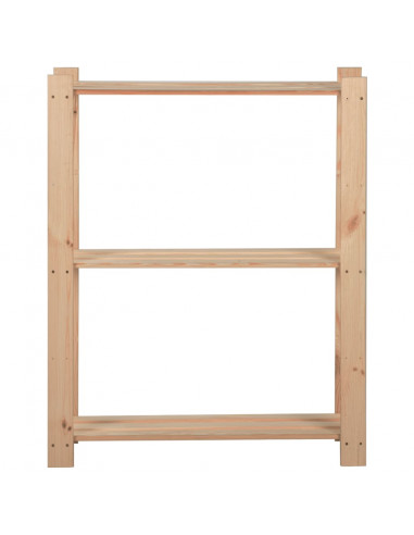 Scaffale a 3 Livelli 60x28,5x90 cm in Legno Massello di Pino
