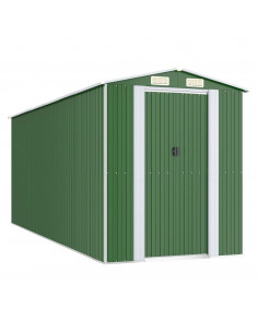 Capanno da Giardino Verde 192x523x223 cm Acciaio Zincato 2