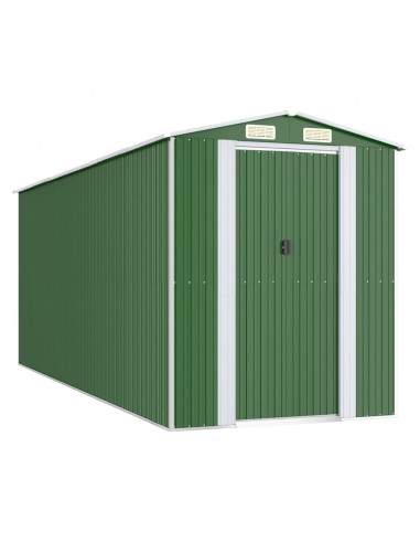 Capanno da Giardino Verde 192x523x223 cm Acciaio Zincato