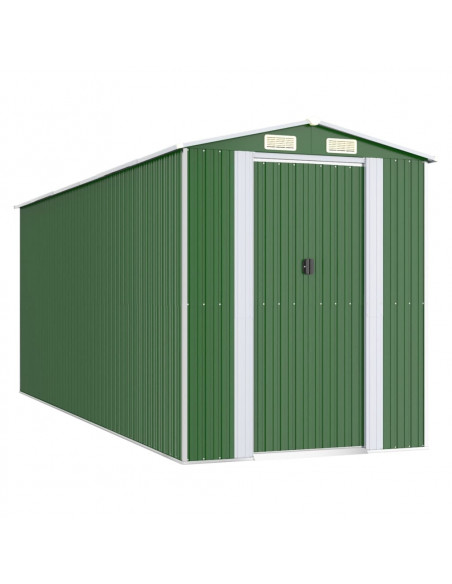 Capanno da Giardino Verde 192x523x223 cm Acciaio Zincato