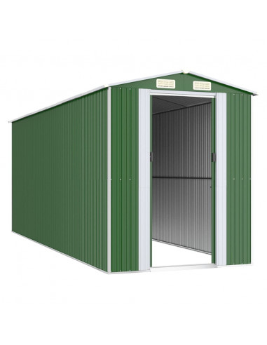 Capanno da Giardino Verde 192x523x223 cm Acciaio Zincato