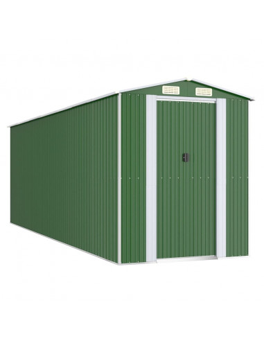 Capanno da Giardino Verde 192x606x223 cm Acciaio Zincato
