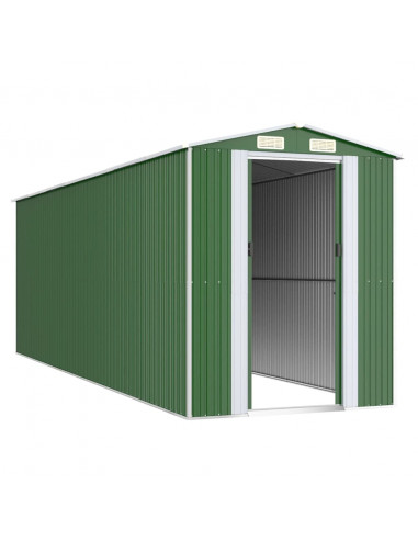 Capanno da Giardino Verde 192x606x223 cm Acciaio Zincato