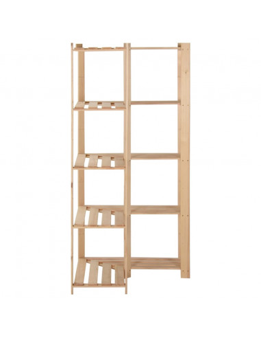 Scaffale ad Angolo 5 Livelli 82,5x82,5x170 cm Massello di Pino
