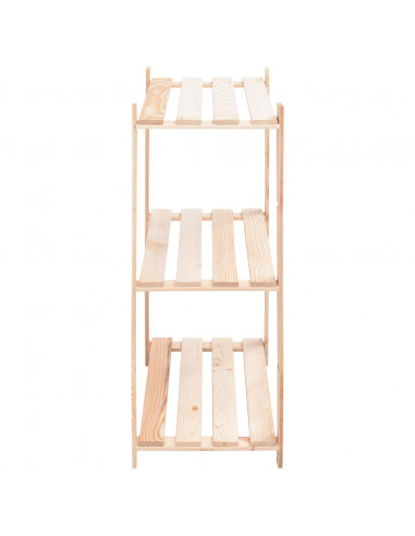 Scaffale a 3 Livelli 80x38x90 cm in Massello di Pino 150 kg