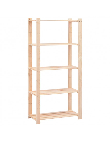 Scaffali a 5 Livelli 2 pz 80x38x170 cm Massello Pino 250 kg