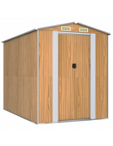 Capanno Giardino Marrone Chiaro 192x274x223 cm Acciaio Zincato