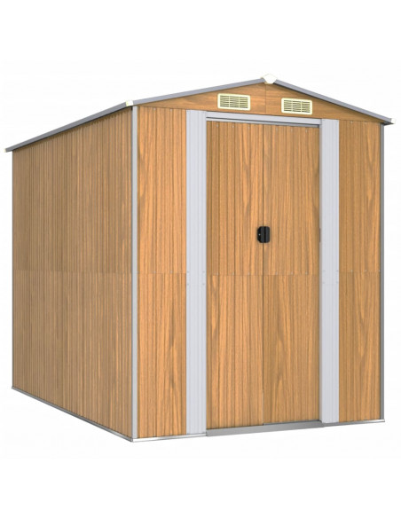 Capanno Giardino Marrone Chiaro 192x274x223 cm Acciaio Zincato
