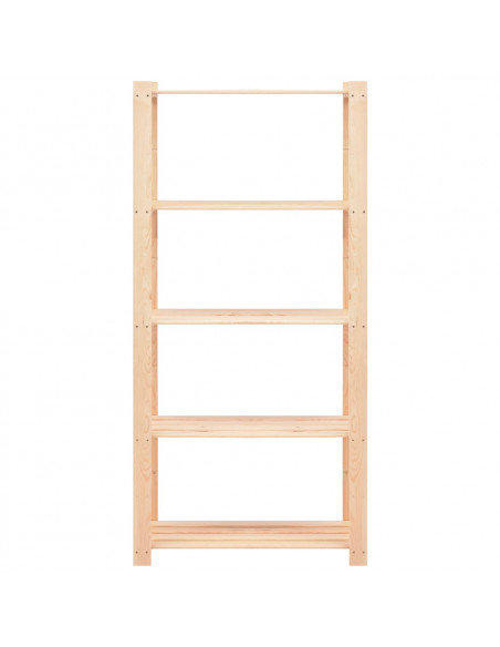 Scaffali a 5 Livelli 2 pz 80x38x170 cm Massello Pino 250 kg