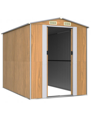 Capanno Giardino Marrone Chiaro 192x274x223 cm Acciaio Zincato