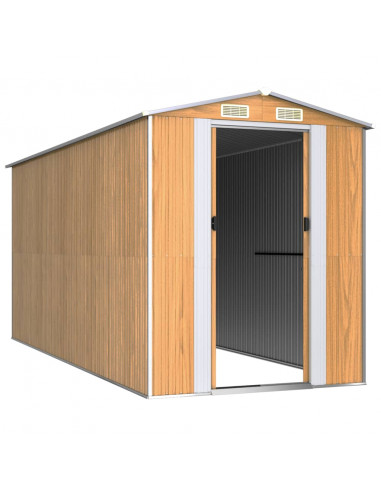 Capanno Giardino Marrone Chiaro 192x440x223 cm Acciaio Zincato