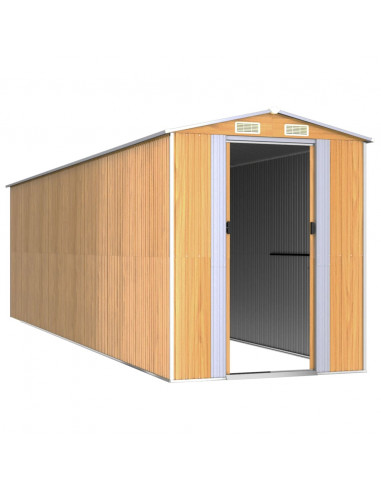 Capanno Giardino Marrone Chiaro 192x689x223 cm Acciaio Zincato