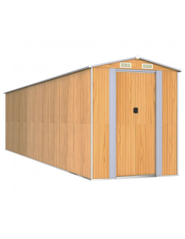 Capanno Giardino Marrone Chiaro 192x772x223 cm Acciaio Zincato