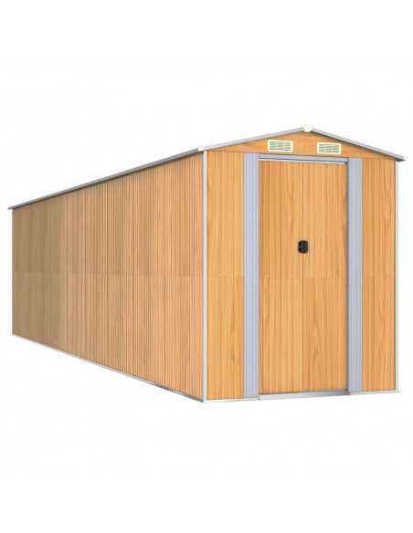 Capanno Giardino Marrone Chiaro 192x772x223 cm Acciaio Zincato