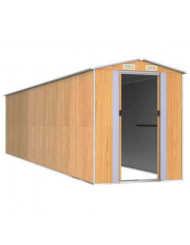 Capanno Giardino Marrone Chiaro 192x772x223 cm Acciaio Zincato