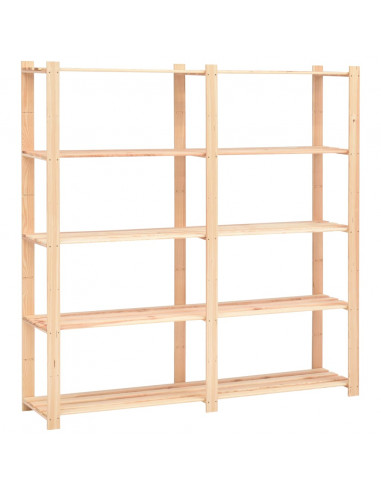 Scaffali a 5 Livelli 10 pz 170x38x170cm in Massello Pino 500 kg