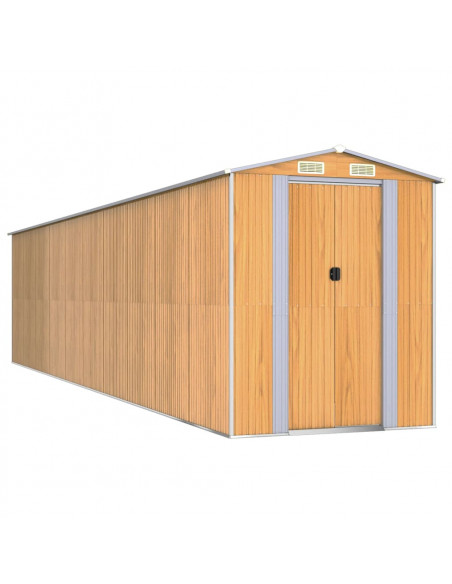 Capanno Giardino Marrone Chiaro 192x855x223 cm Acciaio Zincato